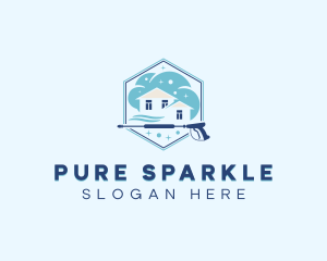 Clean - Power Washer Cleaning logo design