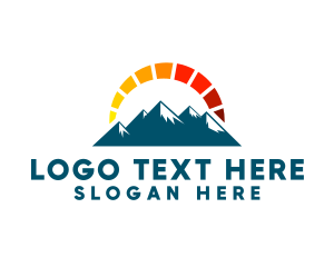 Hiking - Mountain Sun Gauge logo design