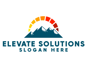 Level - Mountain Sun Gauge logo design