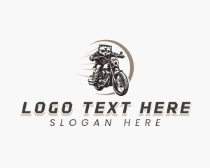 Motorcycle - Racoon Rider Bike logo design