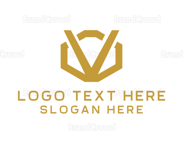 Simple Geometric Letter V Business Logo