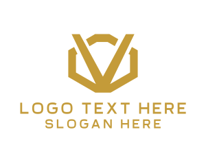Geometric - Simple Geometric Letter V Business logo design
