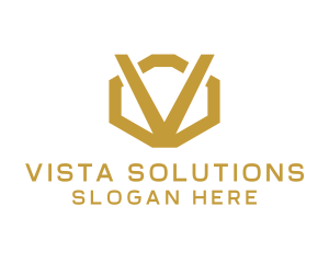 Simple Geometric Letter V Business logo design