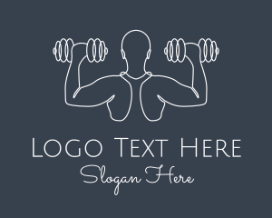 Coach - Minimalist Body Builder logo design