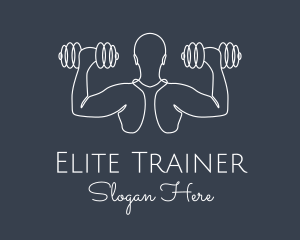 Minimalist Body Builder logo design