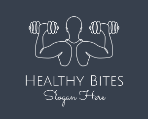 Minimalist Body Builder logo design