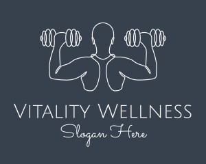 Healthy Lifestyle - Minimalist Body Builder logo design