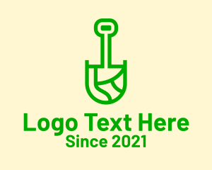 Green - Shovel Garden Tool logo design