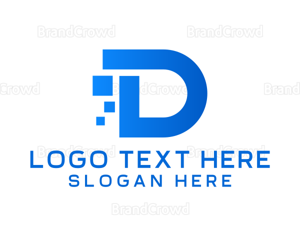 Digital Pixel Letter D Logo