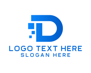 Financial - Digital Pixel Letter D logo design