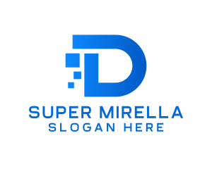 Digital Pixel Letter D Logo