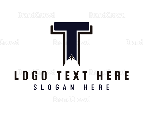 Blue Bookmark T Logo