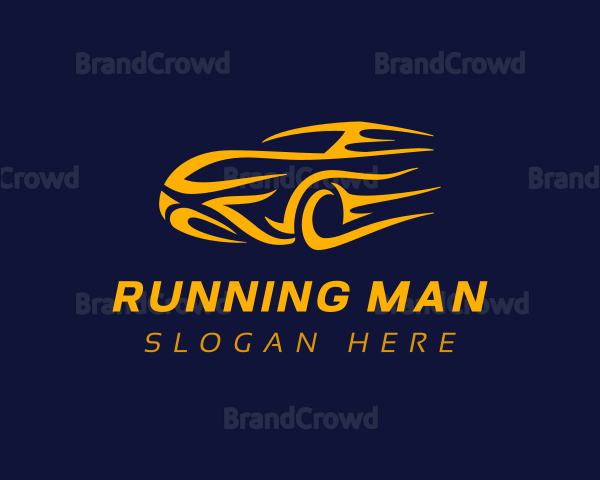 Yellow Car Racing Logo