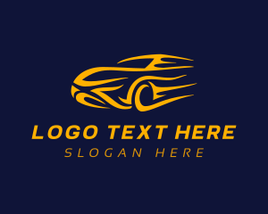 Car Game - Yellow Car Racing logo design