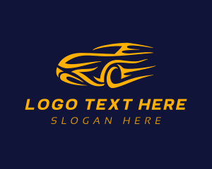 Speed - Yellow Car Racing logo design