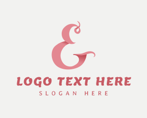 Cute - Pink Feminine Ampersand logo design