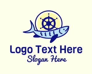 Fishing - Ship Wheel Tuna logo design