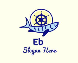 Fish - Ship Wheel Tuna logo design