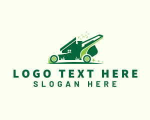 Grass Cutter - Lawn Mower Home logo design