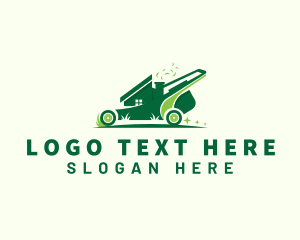 Eco - Lawn Mower Home logo design