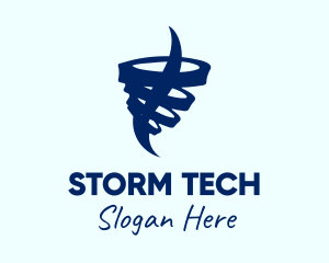 Storm - Minimalist Tornado Cyclone logo design