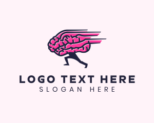 Mind - Running Brain Tutorial logo design