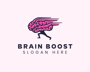 Quiz - Running Brain Tutorial logo design