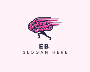 Mind - Running Brain Tutorial logo design