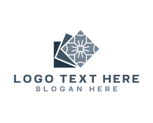 Home Decor - Floral Tile Flooring logo design
