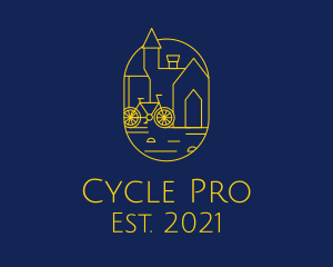Cycling - Golden Town Bike logo design