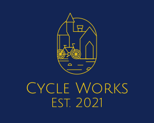 Cycle - Golden Town Bike logo design