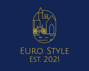 Europe - Golden Town Bike logo design