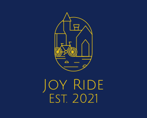 Ride - Golden Town Bike logo design