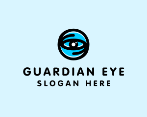 Blue Optical Eye logo design