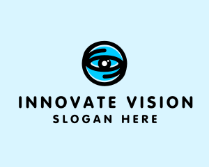 Blue Optical Eye logo design