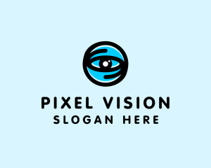 Blue Optical Eye logo design