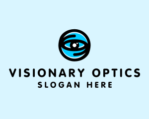 Blue Optical Eye logo design
