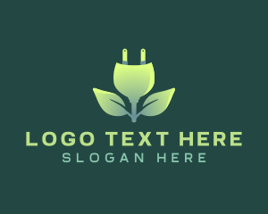 Electrician - Sustainable Leaf Plug logo design