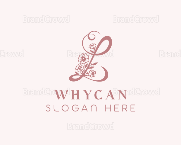 Botanical Floral Letter L Logo