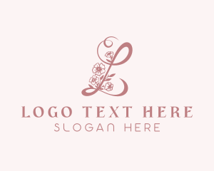 Skin Care - Botanical Floral Letter L logo design