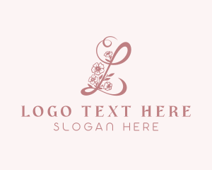 Makeup - Botanical Floral Letter L logo design