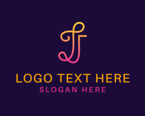 Gradient - Neon Creative Letter J logo design