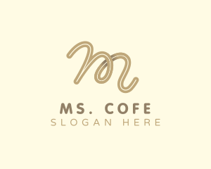 Cursive Company Brand Letter M logo design