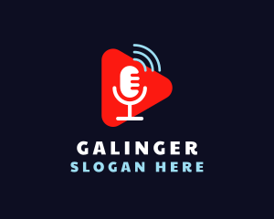 Microphone - Microphone Soundwaves Podcast logo design