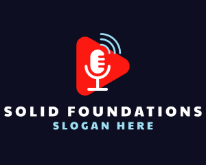 Voice Actor - Microphone Soundwaves Podcast logo design