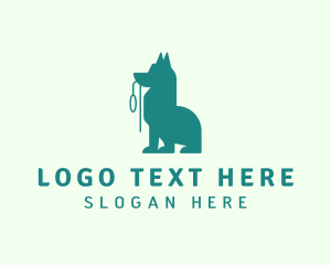 Border Collie - Dog Leash Pet logo design