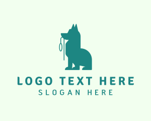 Teal - Dog Leash Pet logo design