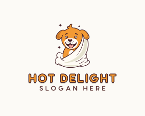 Towel Puppy Dog Grooming logo design