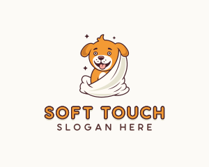 Towel - Towel Puppy Dog Grooming logo design