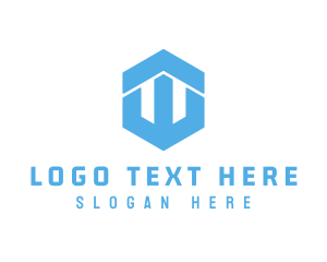 Industrial - Modern Cube Hexagon Letter  W logo design